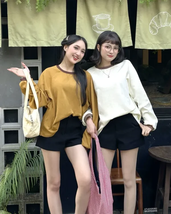 IMG_0426 Short kaki nữ trơn túi đinh kèm đai đôi