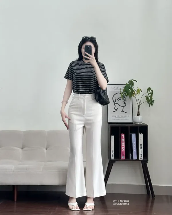 áo thun nữ korea sọc kèm khăn