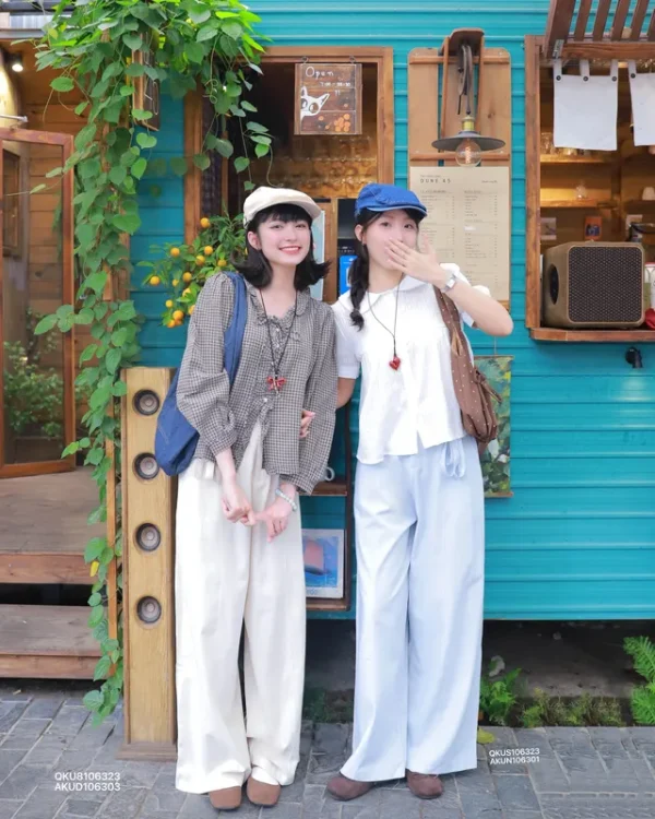 IMG_6521 Quần kaki nữ ống suông thun sau viền