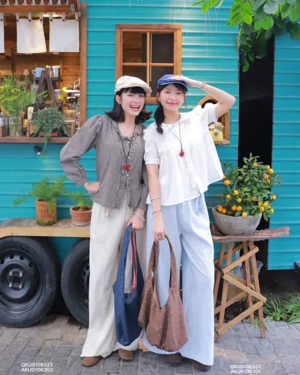 IMG_6524 Quần kaki nữ ống suông thun sau viền