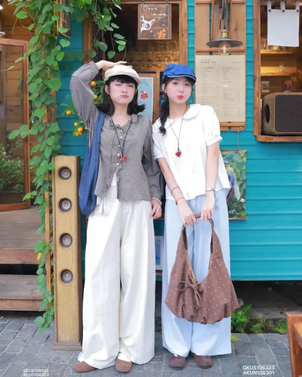 IMG_6525 Quần kaki nữ ống suông thun sau viền